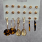Hoop Stud Dangle Brown Gold Set of 9 Earrings Fashion Jewelry JB2-48