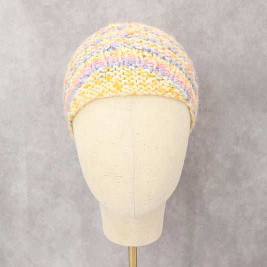Orange Cable Knit Crochet Y2K Vintage Cottagecore Beanie Cap Hat OS