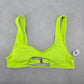 Green Padded Ribbed Fun Beach Swim Sports Bra Beach Bikini Top XL Extra Large