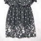 Shelby & Palmer Black Polka Dot Midi Dress Floral Elastic Flare Boho Casual 14W