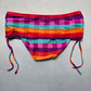 Hydraulic Pink Orange Checker Tie Swim Beach Cheeky Bikini Bottom Extra Large XL