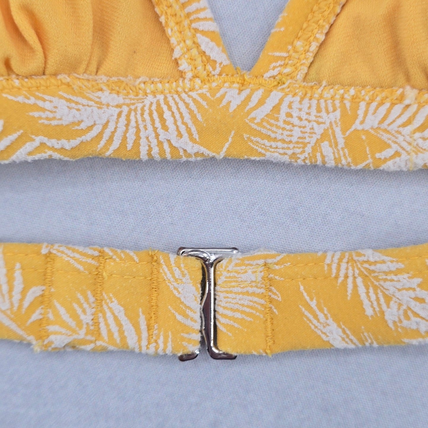 Xhilaration Yellow Tropical Boho Tie Swim Sports Bra Beach Bikini Top M Medium