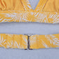 Xhilaration Yellow Tropical Boho Tie Swim Sports Bra Beach Bikini Top M Medium