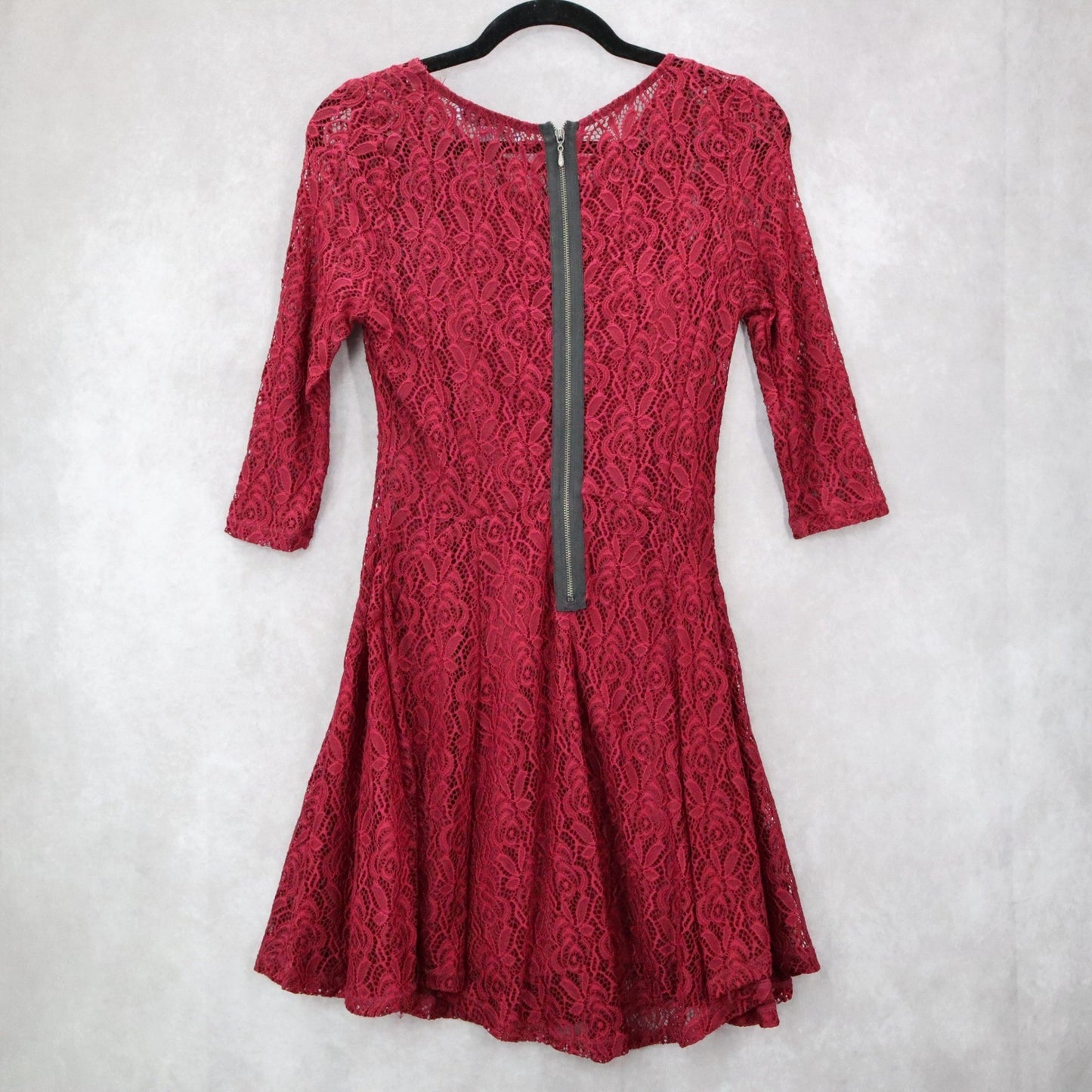 Fish Bowl Red Lace Skater Dress Fit Flare Cocktail Party Dress Elegant S Small