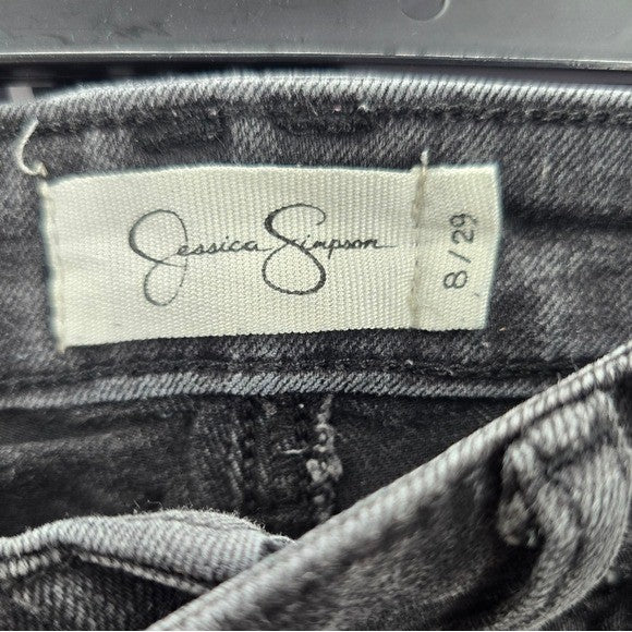Jessica Simpson Black Gray High Rise Forever Rolled Ankle Jeans 8/29