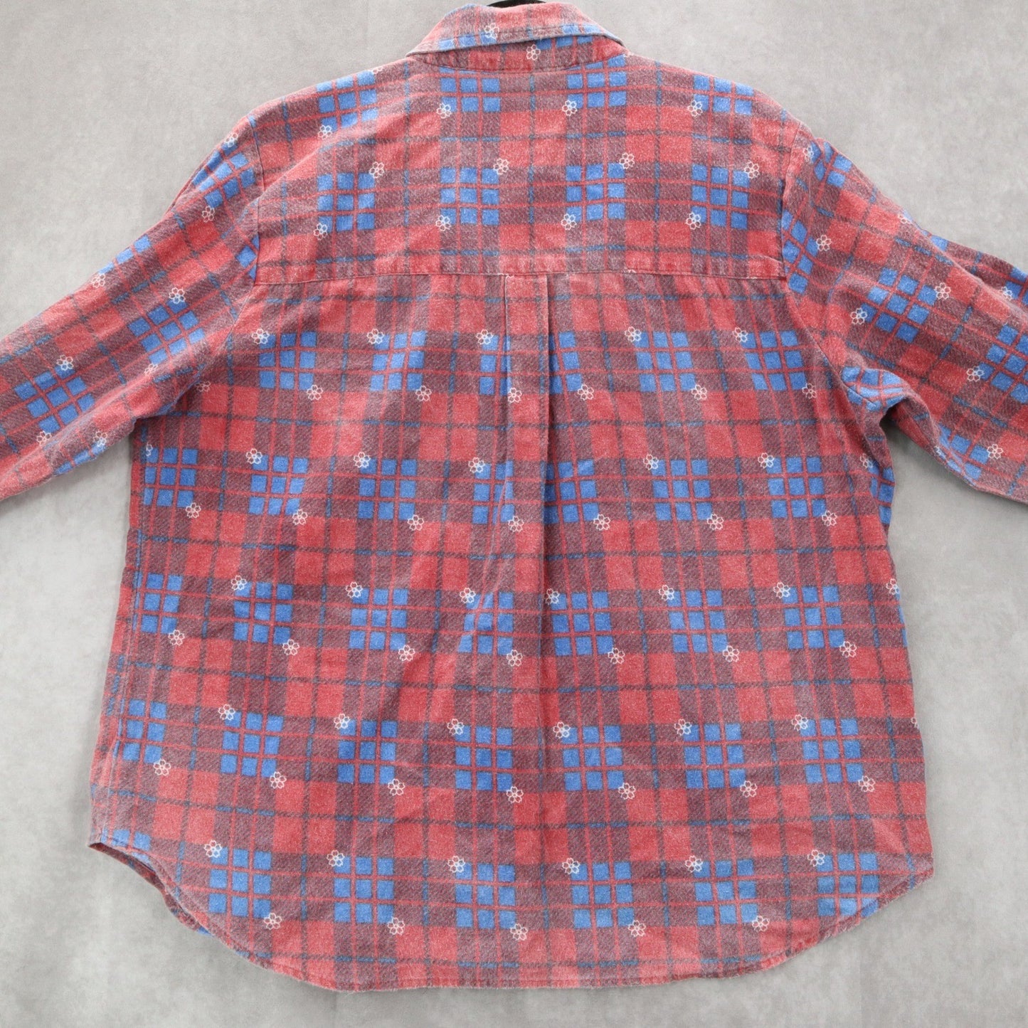American Sweetheart Red Plaid Flannel Button Up Long Sleeve VTG Western Shirt XL