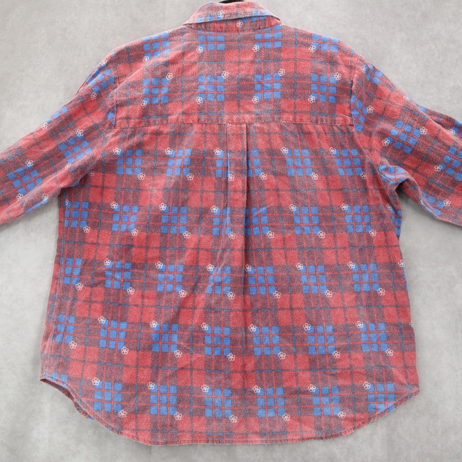 American Sweetheart Red Plaid Flannel Button Up Long Sleeve VTG Western Shirt XL
