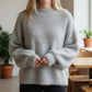 Easel Fuzzy Sweater Gray Shaggy Knit Pullover Cozy Grunge Y2K Softcore M Medium