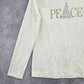 Croft & Barrow White Peace Christmas Tree Holiday Festive Top Medium
