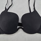 Black Padded Wired Push Up Plunge Bra Bikini Bralette Swim Top 34B