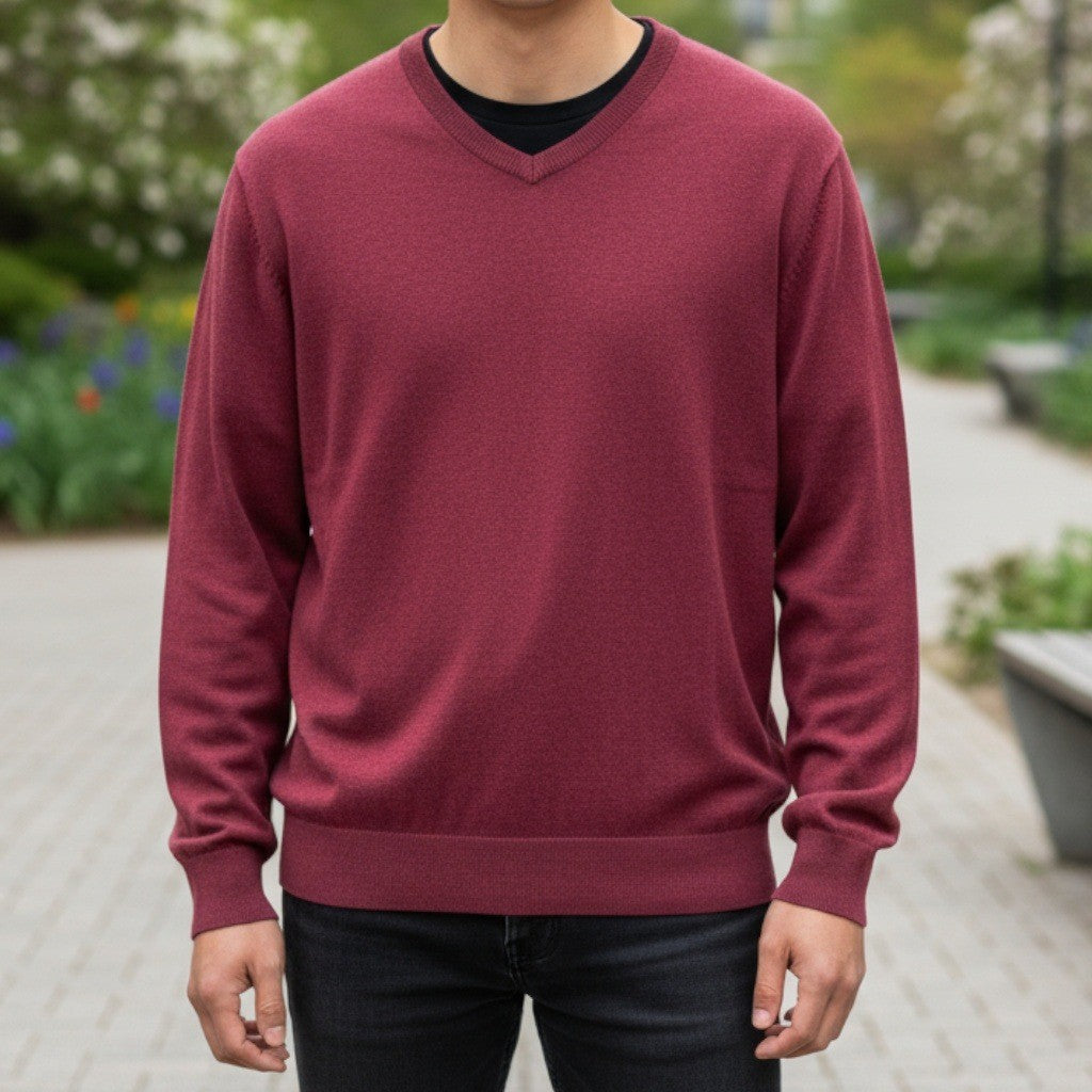 George Maroon Long Sleeve Pullover Crewneck  Sweater Preppy XL Extra Large