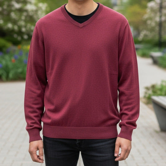 George Maroon Long Sleeve Pullover Crewneck  Sweater Preppy XL Extra Large