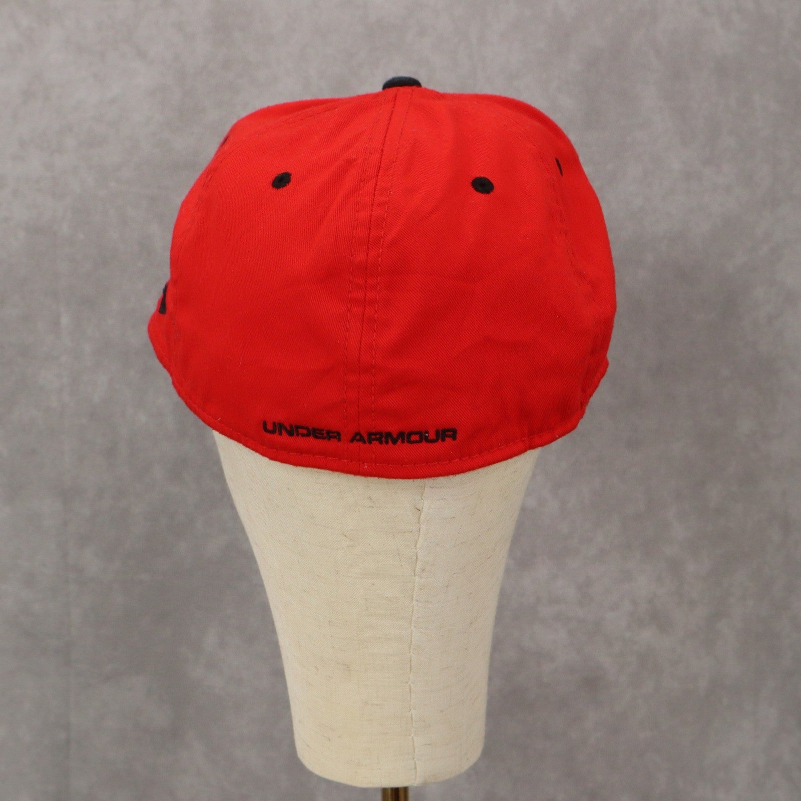 Under Armour Red Marvel Camo Flat Bill Spider Man Fitted Baseball Cap Hat LG XL