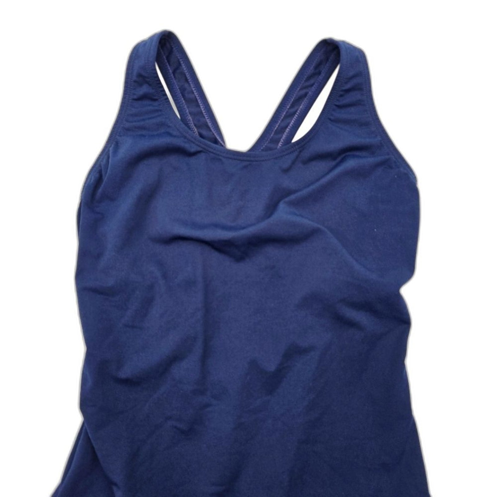 Ocean Aqua Shape Navy Blue One Piece Bathing Suit Swimwear Size 36/10