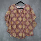 Kim Rogers Yellow Floral Dolam Casual Daisy Shine Palm Spring Bead Top Blouse XL