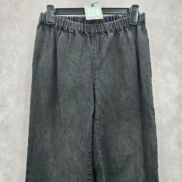 Diane Gilman Black Pull On Straight Classic Elastic Denim Pants Jean M Medium