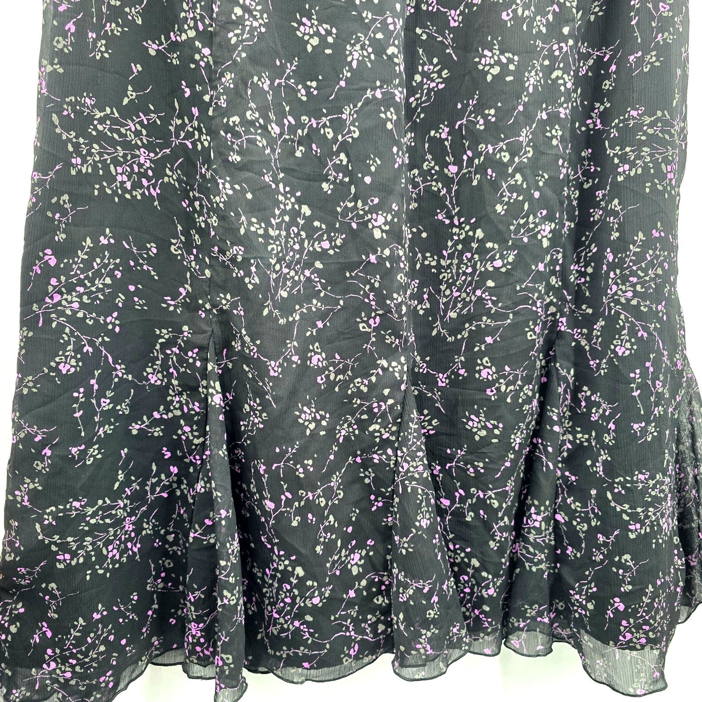 Cato Black Floral Midi Flare Y2K Cottagecore Flirty Skirt Bottom Plus 18/20W