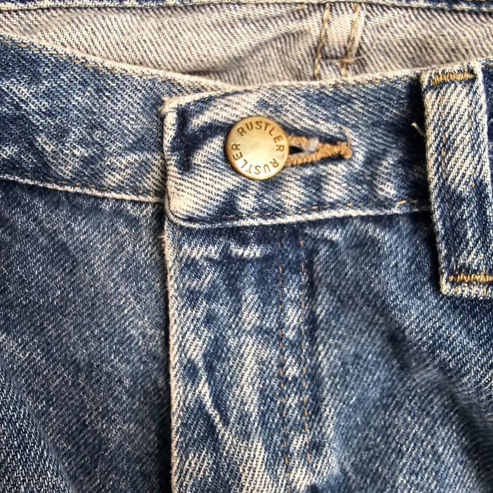 Rustler Jeans Blue Denim Button & Zipper Fly Size 16 Regular