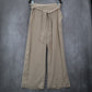 Evolutionary Tan Ruffle Pull On Wide Leg Belt Boho Comfy Trouser Pants L Large