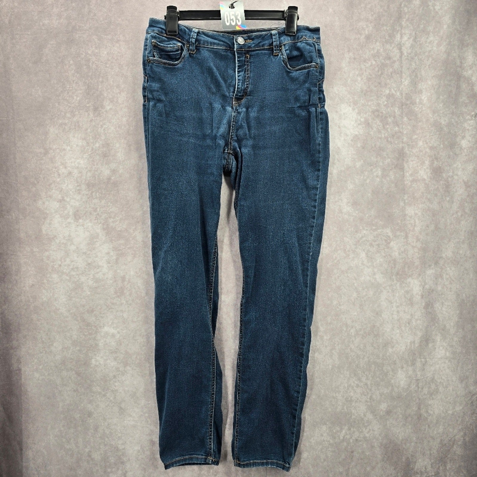 Rue21 Twentyone Black Blue Denim Pants Straight Stretch Skinny Jeans 13/14R
