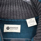 Haggar Teal Gray 1/4 Zip Sweater Knit Pullover Ribbed Collar Classic L Large
