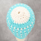 Blue Cable Knit White Handmade Y2K Vintage Cozy Winter Beanie Cap Hat