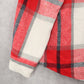 Trendy Queen Red Long Sleeve Plaid Flannel Button Down Pocket Shacket Large