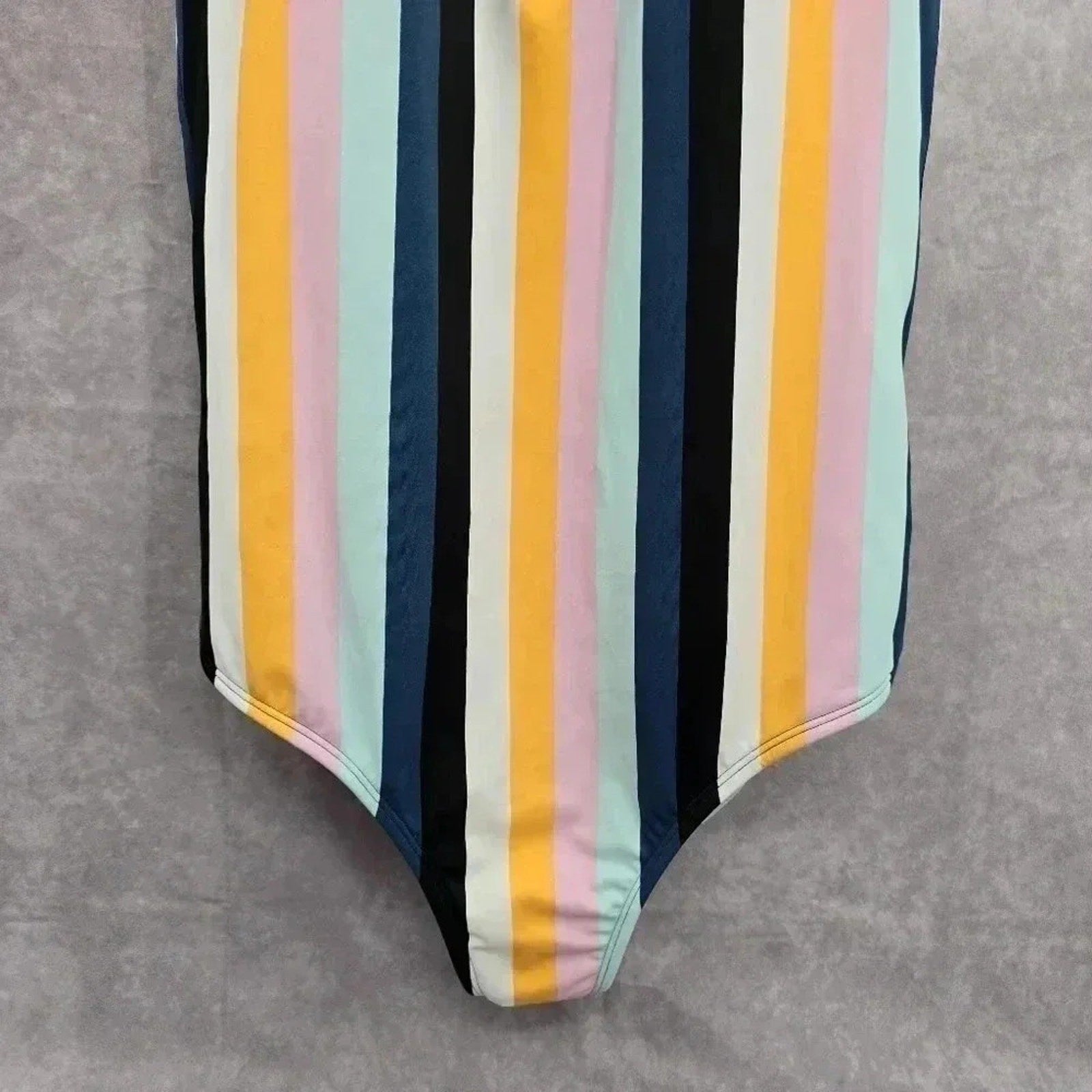 Kona Sol Striped One Piece Swim Padded Bathing Suit Body Suit Beach L Large