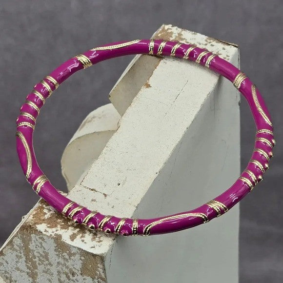 Purple Gold Solid Single Metal Solid Bracelet Costume Fashion Jewelry JB4-8