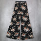 Copper Key Black Floral Wide Leg Pants Boho Palazzo High Waist Lounge VTG Small