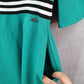 Armani Exchange Green Flare Knee Length Stripe Preppy Classic Dress 10 Medium