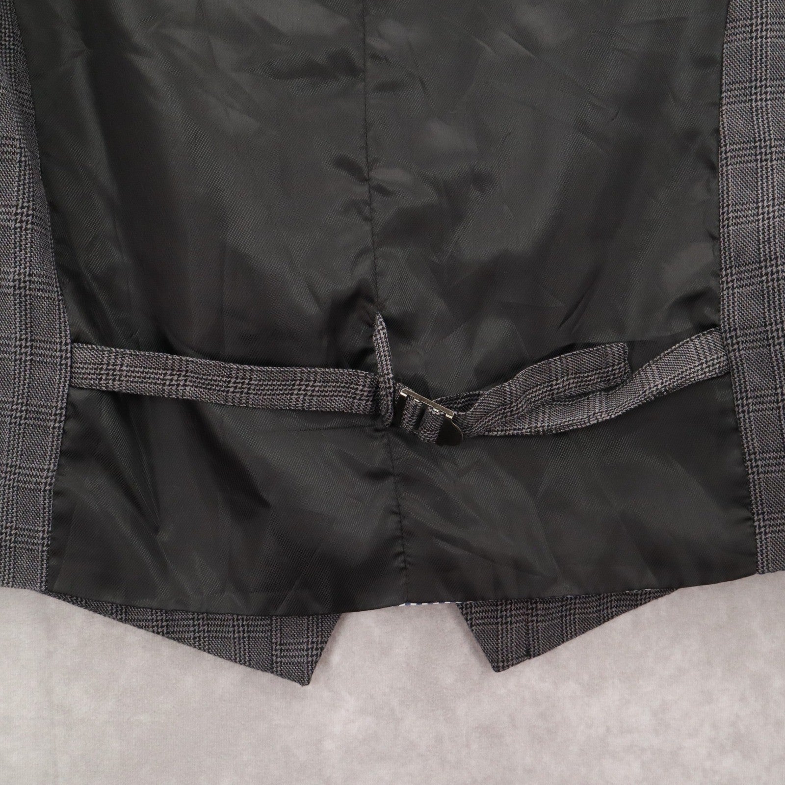 Sovereign Codes Gray Checker 5 Button Point Pocket Waistcoat Formal Suit Vest XL