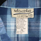 Teddi Blue Plaid Flannel Western Long Sleeve Button Up VTG College Petite Small