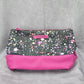 Tahari Purple Star Double Zipper Toiletries Snap Makeup Cosmetics Bag