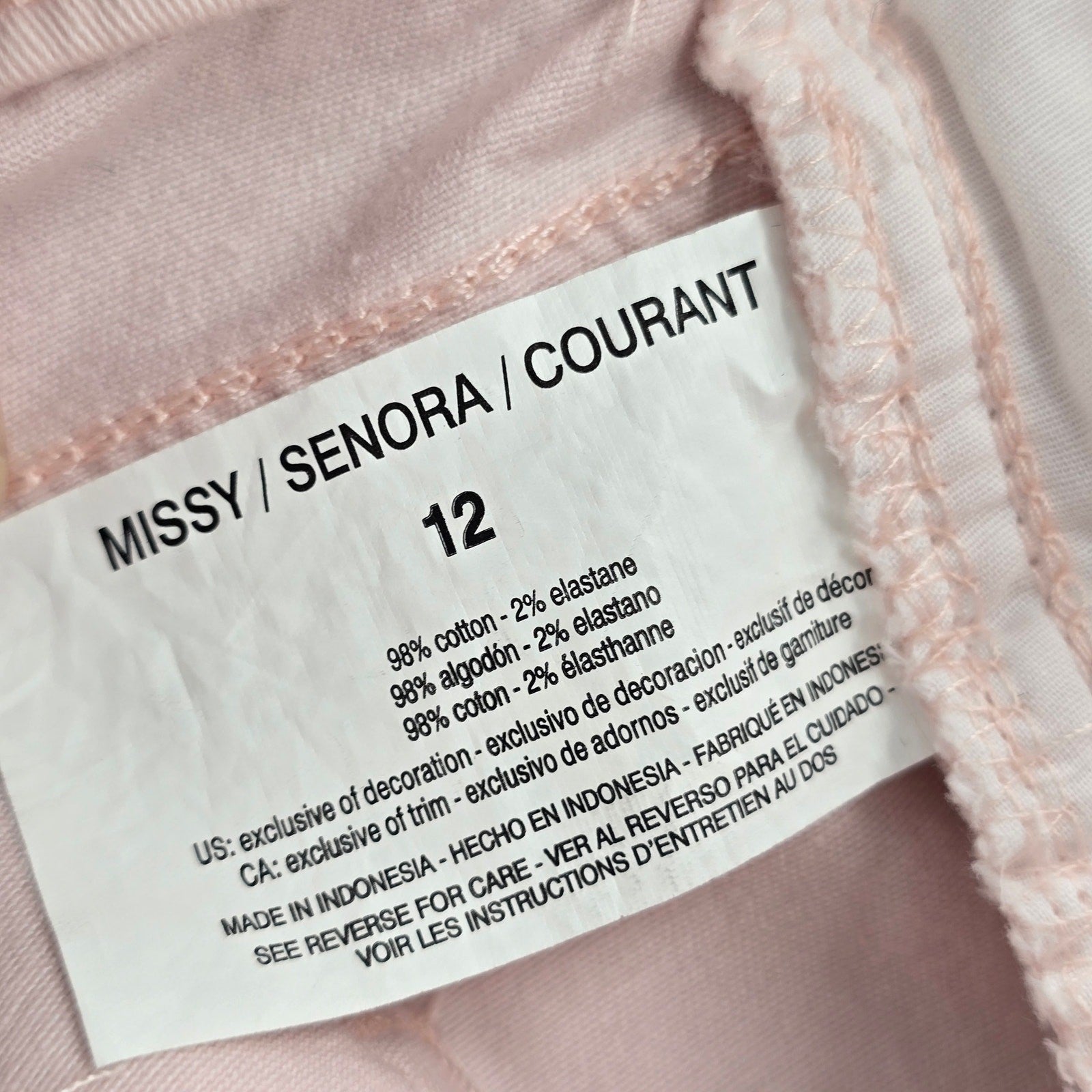 Gloria Vanderbilt Pink Embroidered Floral Crop Avery Cotton Pants 12