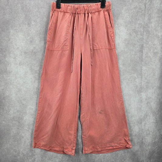 Thread & Supply Pink Wide Leg Boho Relaxed Crop Trousers Chic Pants M Medium