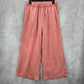 Thread & Supply Pink Wide Leg Boho Relaxed Crop Trousers Chic Pants M Medium