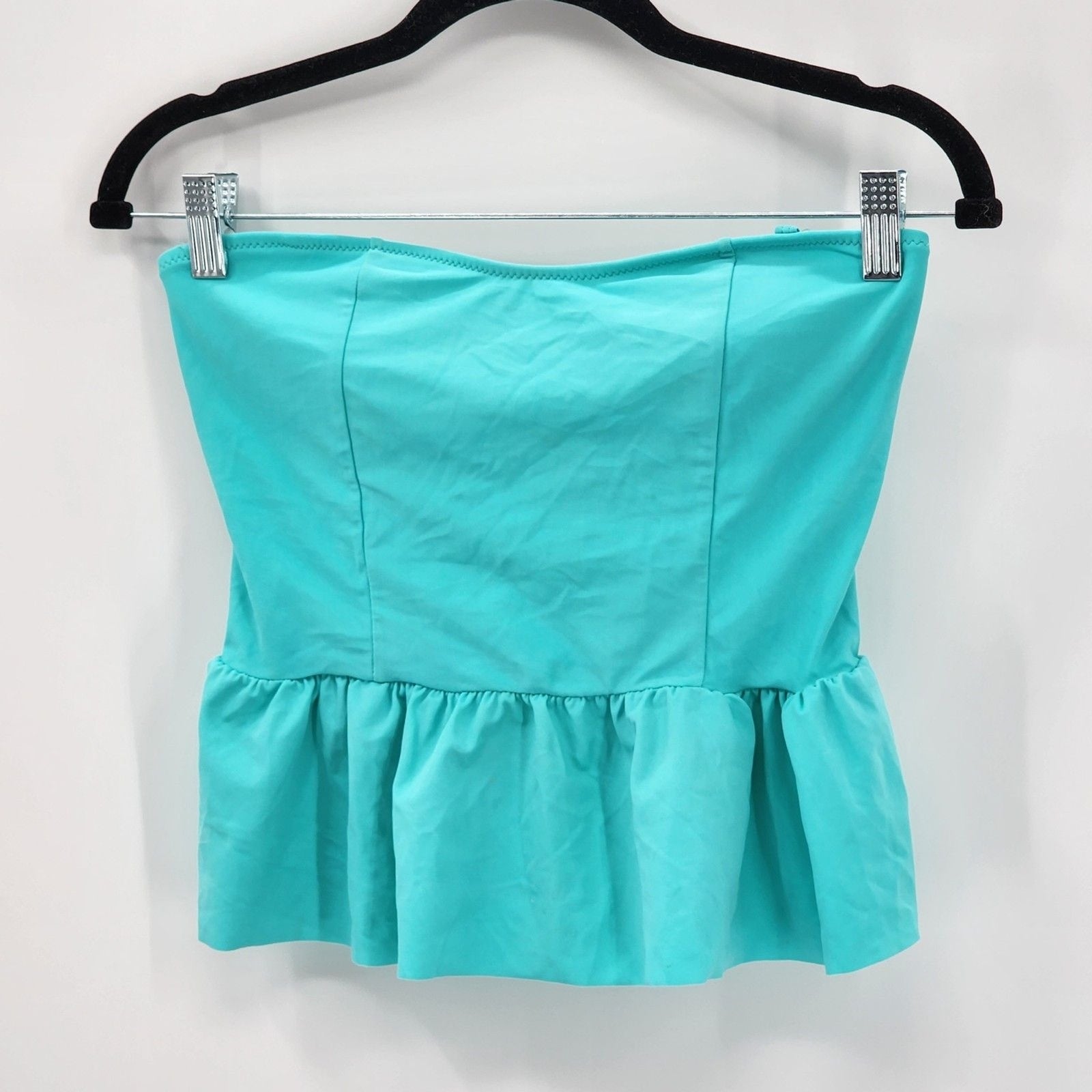 Shein Blue Swimsuit Swimwear Tankini Padded Bra Cold Shoulder Size Medium