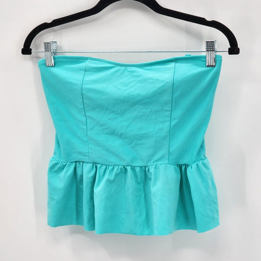 Shein Blue Swimsuit Swimwear Tankini Padded Bra Cold Shoulder Size Medium