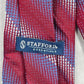 Stafford Essentials Burgundy Stripe Dot 100% Silk Men's Neck Tie NWOT
