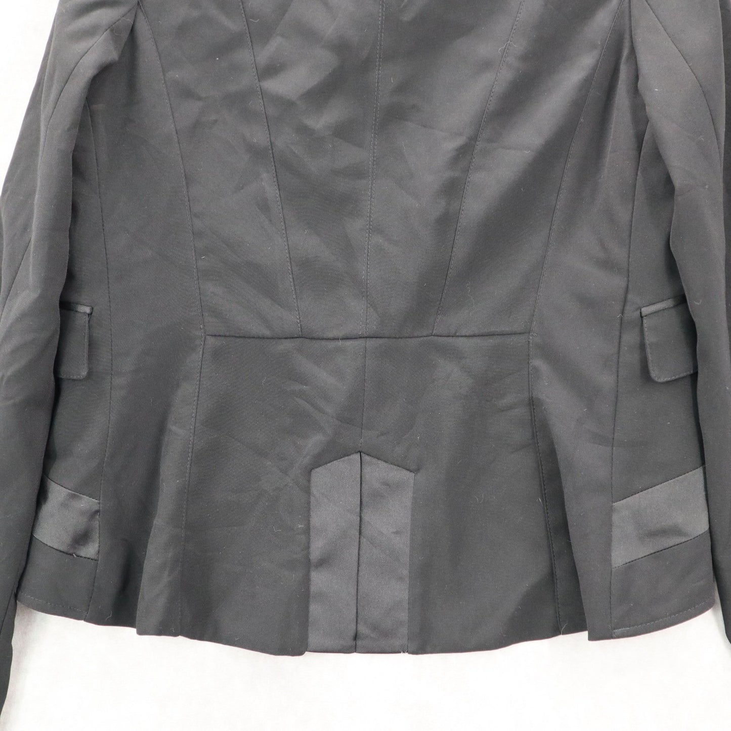Arden B Black Tuxedo Peak Formal Cocktail Wedding Coat Jacket Blazer Medium