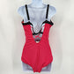 Calia Swimsuit One Piece Pink Black Padded Bra Adjustable Mesh Swimwear Medium