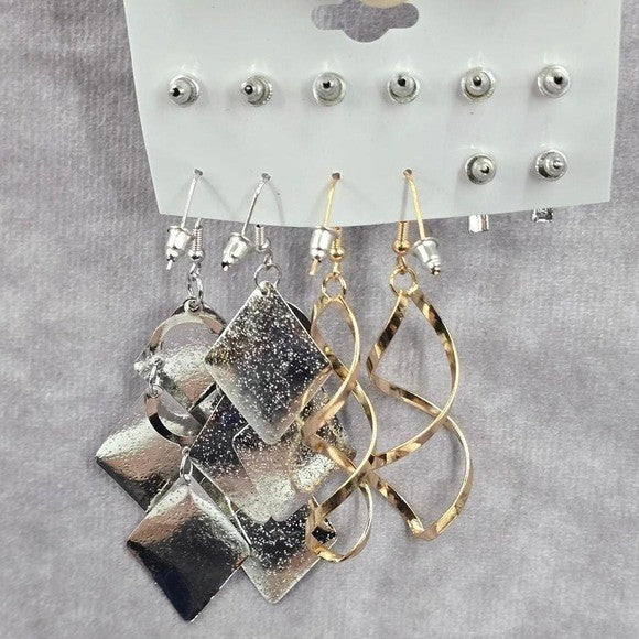 Dangle Hoop Pearl Stud Boho Set of 6 Bundle Earring Fashion Jewelry NWT