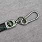 Black Faux Leather Quilt Silver Clip Hook Keychain Escalade Car Accessories