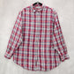 Basic Editions Red Flannel Plaid Long Sleeve Button Down Western Utility Large