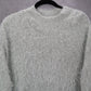 Easel Fuzzy Sweater Gray Shaggy Knit Pullover Cozy Grunge Y2K Softcore M Medium