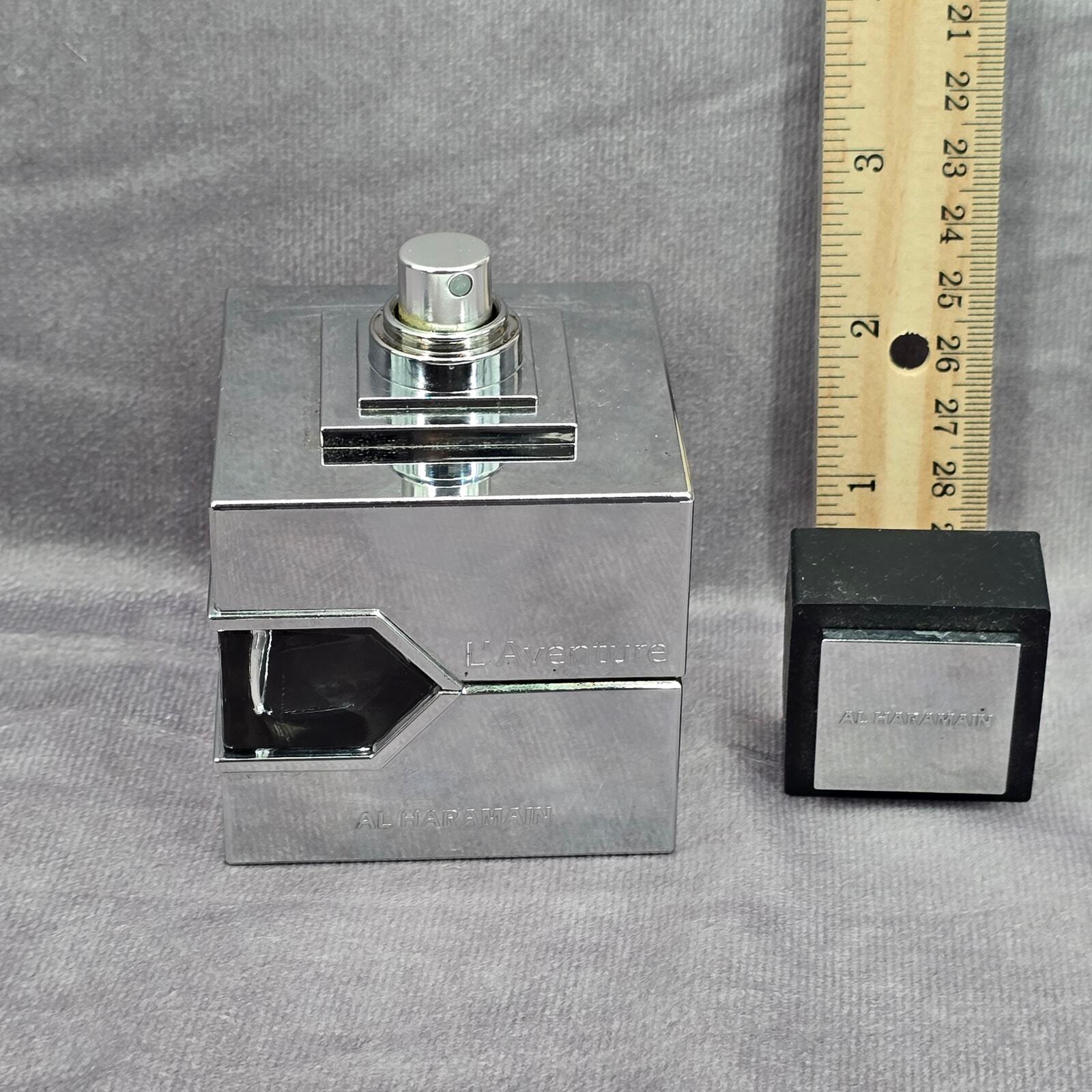 L'Aventure Al Haramain 3.4 FL OZ 100 ML Silver Black Empty Glass Bottle Only