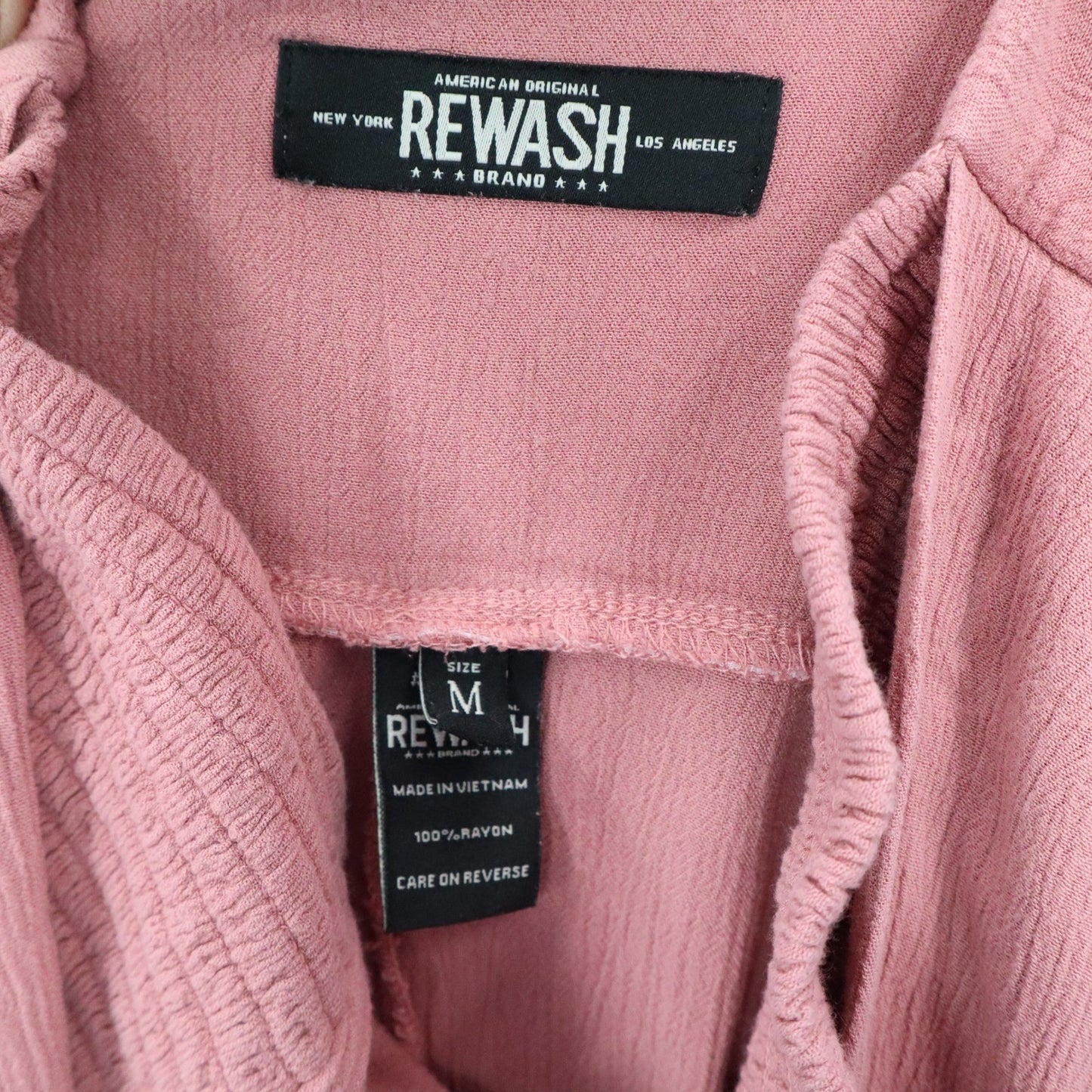 Rewash Pink Boho Wide Leg Palazzo Pants Flowy High Waist Tie Front M Medium