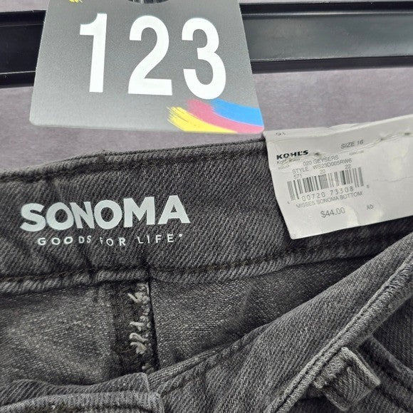 Sonoma Goods For Life Gray Geysers Vintage Style Straight Denim Jeans 16