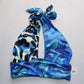 Blue Floral Halter Padded Tie Swim Sports Bra Beach Bralette Bikini Top L Large